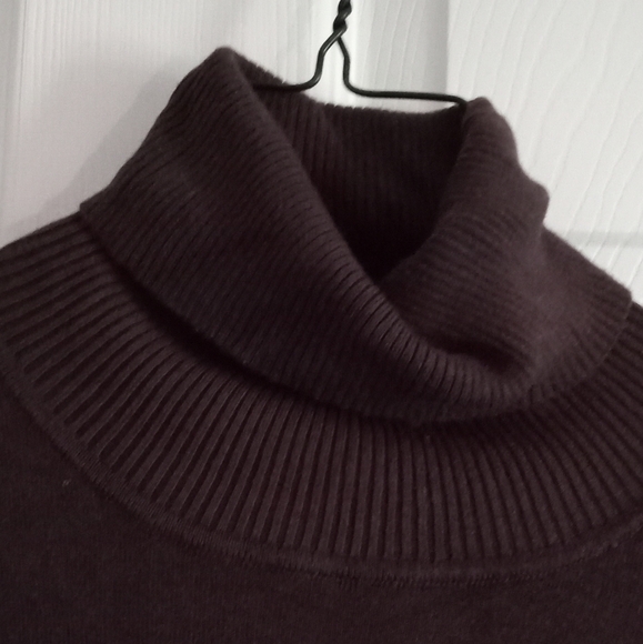 BCBGMaxAzria Dark Chocolate Belt Loop Vintage Turtleneck Tunic Sweater- Size:3X - Picture 3 of 5